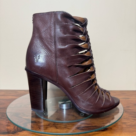 Frye Sophia Braided Peep Toe Booties - Picture 8 of 16